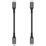 6-Inch Extra Short Usb4 Cable - 40Gbps Supports 100W (20V, 5A) Charging - Compatible With Thunderbolt 3 And Usb-C (2-Pack)