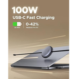 100W Retractable USB C Fast Charging Cable 3.3FT Nylon Braided Charger Cord for iPhone 17 16 15 MacBook Galaxy iPad Pixel