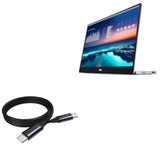 BoxWave Cable Compatible with Dell P1424H - DirectSync PD Cable (3ft) - USB-C to USB-C (100W), Type C Braided Charge and Fast Sync - Jet Black