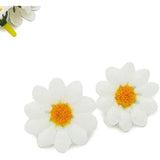 Artificial Daisy Heads 100Pcs Fake Daisy Petals White Gerbera Daisies Flowers Head For Diy Garland Craft Birthday Wedding Party Easter Bonnet Home Decoration