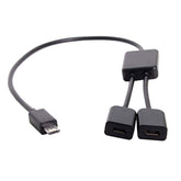 Micro Usb 2.0 Otg To Dual Ports Micro Usb 2.0 5Pin Female Hub Cable Compatible For Laptop Pc & Mouse & Flash Disk
