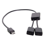 Micro Usb 2.0 Otg To Dual Ports Micro Usb 2.0 5Pin Female Hub Cable Compatible For Laptop Pc & Mouse & Flash Disk
