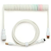 Coiled Keyboard Cable,Custom Coiled Type-C To Usb A Cable,Double-Sleeved Wire