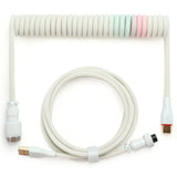 Coiled Keyboard Cable,Custom Coiled Type-C To Usb A Cable,Double-Sleeved Wire