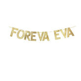 Foreva Eva Gold Glitter Paper Banner, Wedding/Engagement/Valentine'S Day Party Decor, Forever And Ever Banner