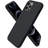 Compatible With 12 Case, Compatible With 12 Pro Case, Slim Liquid Silicone 3 Layers Full Covered Soft Gel Rubber Phone Case Cover 6.1 Inch-Black