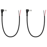 Dc Power Pigtail Cable, 2-Pack 5.5Mm X 2.5Mm 90 Degree Right Angle Dc Barrel Male Plug Jack Connector To Bare Wire Power Supply Adapter Repair Cord For Cctv Surveillance Security Camera Led Strip