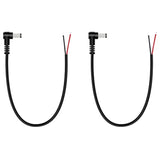 Dc Power Pigtail Cable, 2-Pack 5.5Mm X 2.5Mm 90 Degree Right Angle Dc Barrel Male Plug Jack Connector To Bare Wire Power Supply Adapter Repair Cord For Cctv Surveillance Security Camera Led Strip
