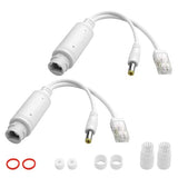 Poe Splitter 48V To 12V Power Over Ethernet Waterproof Splitter Adapter,12W(Max), 5.5X2.1Mm Dc Connector,Ieee 802.3Af/At,Suitable For Security Ip Cameras (2 Pack)