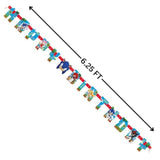 Sonic the Hedgehog 'Happy Birthday' Multicolor Jointed Banner, 6.25 ft. (1 Count) - Perfect for Indoor & Outdoor Celebrations