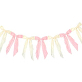 Pink Bow Banner Party Hanging Banner Polyester Satin Coquette Aesthetic Bowknot Ribbon Congratulation Garlands Ornaments For Birthday Bachelorette Wedding Party Favor Diy Decorations