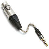 4.4mm Balanced Male to 4 Pin XLR Balanced Female Portable Headphone Adapter Cable 6N Single Crystal Silver Headphone Jack Convert Cable for Audio
