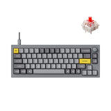 Q2 Wired Custom Mechanical Keyboard Knob Version, 65% Layout Qmk/Via Programmable Macro With Hot-Swappable Gateron G Pro Red Switch Double Gasket Compatible With Mac Windows Linux (Grey)