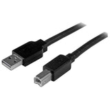 StarTech.com 15m / 50 ft Active USB 2.0 A to B Cable - Long 15 m USB Cable - 50 ft USB Printer Cable - 1x USB A (M), 1x USB B (M) - Black, TAA (USB2HAB50AC)