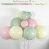 156Pcs Tea Party Balloon Arch Garland Kit With Pastel Green Yellow Pink Balloons For Baby Shower Decorations, Bridal Shower, Spring Garland, Garden Theme Party Supplies