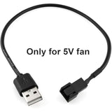 Formed 6Pcs Usb To 3Pin/4Pin Pwm 5V Usb Sleeve Fan Power Adapter Cable, Usb To