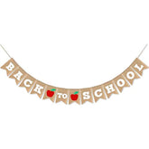 Burlap Back To School Banner First Day Of School Party Garland Decorations Supplies