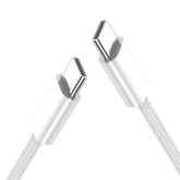 cablecc USB-C PD 27W 65W Power Type C Male to Male 480Mbps Data Cable Sleeve for Phone & Tablet & Laptop White