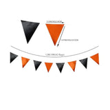 39Ft Black Orange Glitter Fabric Bunting Banner Triangle Flags for Party Decor