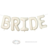 40 Inch Beige Bride Balloons Bachelorette For Bridal Shower, Cream White Sand Bride Mylar Foil Banner Letter Sign, Bridal Balloon Banner For Wedding Engagement Bride To Be Party Favors Decorations