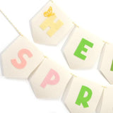 Felt Hello Spring Banner – Pastel Springtime Hanging Decoration, Farmhouse Spring Party Decor, Fabric Hellospring Bunting