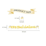 Congratulations Banner|Wedding|Anniversary|Graduation|Retirement Party Decorations Supplies Shimmering Gold Letters Banner Cheers