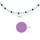 Teal Blue And Black Happy Birthday Decorations With Banner Turquoise Aqua Teal Foil Fringe Curtain Tissue Pom Poms Balloons Décor Supplies For Men Women Boys Girls Birthday Party