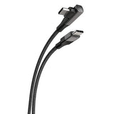 Scosche CCBRA4-SP Strikeline RA Premium USB-C to Right-Angle USB-C Charge & Sync Braided Cable 4-ft. Black/Space Gray