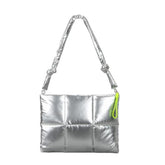 Puffy Laptop Sleeve 15-16 In - Quilted Puffer Laptop Case With Strap Compatible With Macbook Air M4 15 In, Macbook Pro M4 16 In (Silver)