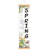 Hello Spring Porch Banner, Rustic Floral Birdcage Door Banner, Hanging Decoration For Indoor Outdoor Home Farmhouse Yard Springtime Party Decor, Seasonal Spring Welcome Flags