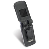 Leather Fitted Case For Alcatel Go Flip 4 / Tcl Flip Pro Phone - Secure Form Fit Cover With Built-In Screen Protection & Rotating Metal Belt Clip (Black)