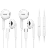 2 Pack USB C Headphones for iPhone 17 16 15, Type C Earphones with Microphone Volume Control USB C Wired Earbuds?for 17 Pro Max iPad Plus?USB Type C