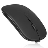 2.4Ghz & Bluetooth Wireless Mouse, Rechargeable For Laptop/Pc/Mac/Ipad Pro/Tablet/Android - Onyx Black