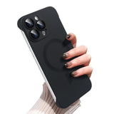 Omio Magnetic Slim Case For Iphone 15 Pro Max Compatible With Magsafe, Matte Pc Ultra-Thin Bumper Frameless Borderless Minimalist Design With Camera Lens Protector For Men Women, Black Titanium