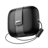 For Samsung Galaxy Buds3 Pro (2024) / Buds3 (2024) / Buds3 Fe (2025) Case, Magnetic Bumper Cases With Cleaner Kit & Hanging Lanyard, Stylish Shockproof Cases Rugged Protective Cover, Black