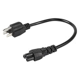 Ceerxian 3 Prong Ac Short Power Cord, 1Ft Nema 5-15P Male To Iec 320 C5 Female Laptop Power Replacement Cord For Notebook Computer(Black?0.3M)