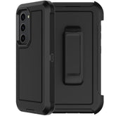 For Samsung Galaxy S23 Case With 2X Screen Protector, Dual Layer Bumper Cover With Belt Clip Holster & Kickstand, Full Body Heavy Duty Shockproof Phone Case For Galaxy S23 (Black)