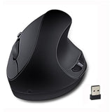 Ergonomic Wireless Mouse,Vertical Mouse 2.4Ghz Optical Mice With Adjustable Dpi For Carpal Tunnel Right Hand,Black