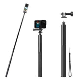 53" Invisible Selfie Stick For Insta360 X5 X4, Extended Monopod Pole Heavy Duty Solid Compact For Dji Osmo 360, For Insta 360 X5 X4 X3 X2 X Accessories (With Go Pro Adapter And Wrist Strap)