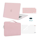 MOSISO Compatible with MacBook Air 15 inch Case 2025 2024 2023 Release M4 A3241 M3 A3114 M2 A2941, Plastic Hard Shell&Carrying Sleeve Bag&Keyboard Cover&Webcam Cover&Screen Protector, Baby Pink