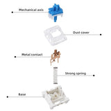 24-Key Blue Switch Tester, Mechanical Keyboards Mx Switches Test, Cherry Mx Acrylic Testing Tool, Switch Test Tool For Desktop Decoration, Gaming Keyboard