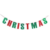Christmas In July Banner Red Green Glitter Christmas In July Garland Photo Props Tropical Christmas Party Decorations Pre-Strung