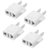 4 Pack European To Us Plug Adapter, 220V To 110V Adapter Plug Converter, Travel Adapter European To American, Canada, Mexico, Type A, White