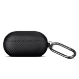 Handmade For Beats Solo Buds Case Cover, Premium Synthetic Leather Case With Keychain, Carbon Fiber Style, Protective Hard Shell Cover For Beats Solo Buds Earbuds - Black