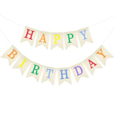 Happy Birthday Banner - No Diy Colorful Burlap Happy Birthday Banner Sign Happy Birthdays Party Decoration Happy Birthdays Banners Bunting For Women Men Girl Boy Celebration Party Backdrop