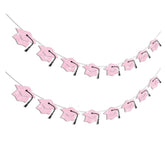 Graduation Decorations Class Of 2026 Pink Graduation Banner Glitter Pre-Strung Grad Cap Banner For 2026 Grad Decor Party Supplies