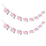 Graduation Decorations Class Of 2026 Pink Graduation Banner Glitter Pre-Strung Grad Cap Banner For 2026 Grad Decor Party Supplies