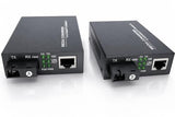 1 Pair Gigabit Fiber Ethernet Converters 1000M/100M/10M, Sfp Media Converter Included, Up To 20Km Distance On Single Mode Sc Fiber Optic (1 Rj45 Port *1 Rj45 Port)