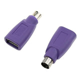 Usb To Ps2 Adapter 2Pcs Purple Usb Female To Ps/2 Male Converter Changer Adapt