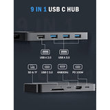 9-In-1 Usb C Hub Multiport Adapter, Usb C Dongle With 4K Hdmi For Macbook Pro